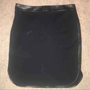 Classic black skirt - with faux leather trim!